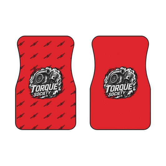 Red HORSEPOWER Floor Mats Set